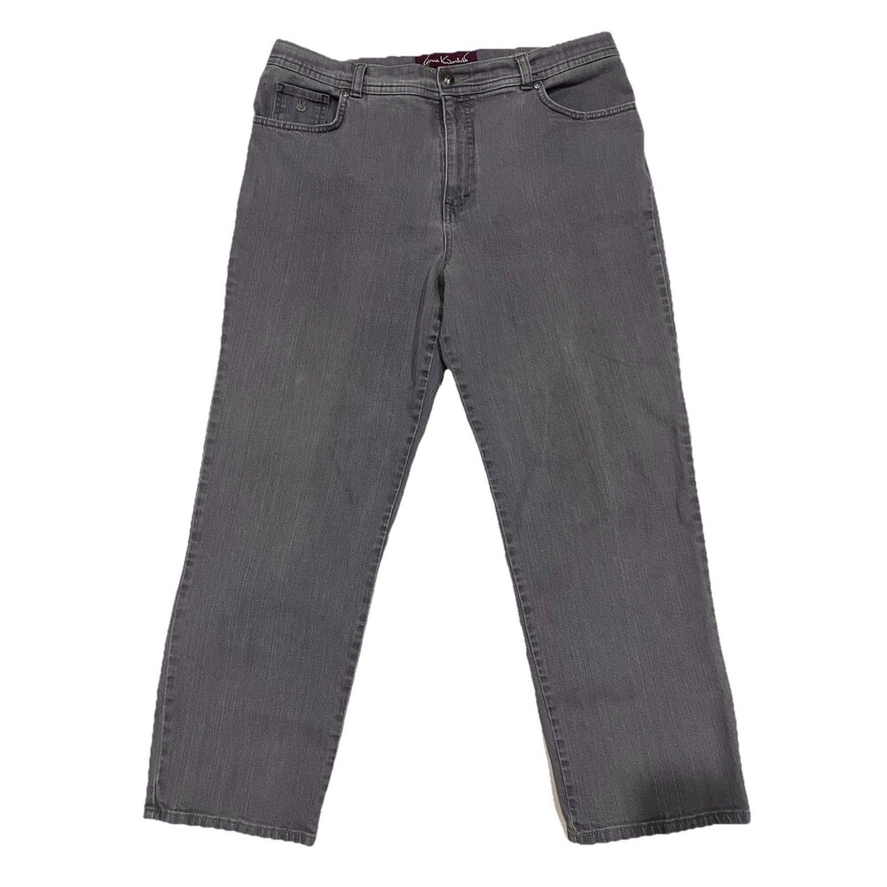 Gloria Vanderbilt Amanda Jeans Size 18 Short Gray Straight Leg Stretch Denim